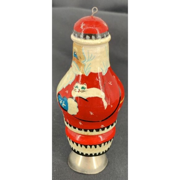 Russian Santa Claus Christmas Ornament Wooden Bell Hand Painted 4" - Picture 6 of 8